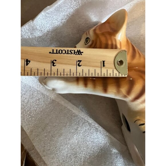 Orange Tabby Cat Ceramic Decorative Figurine Made In Italy - Picture 7 of 9